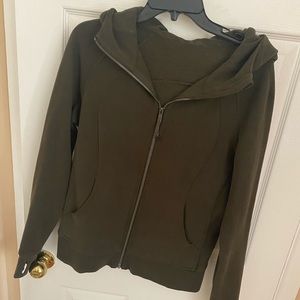 Olive green lululemon scuba hoodie